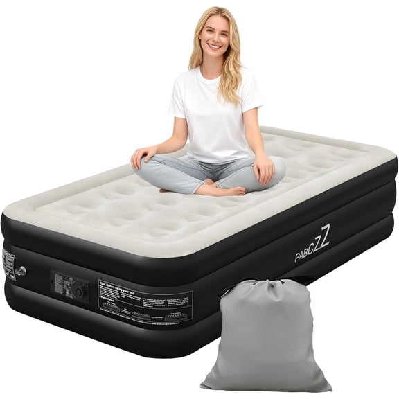 air Mattress, 18-inch Thickened air Mattress, Suitable for use, Camping and Travel, Features Quick Inflation and deflation to Save You time