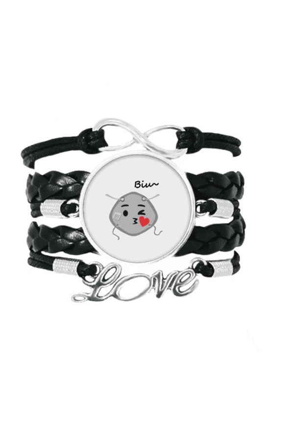 air fly kiss lovely head expression bracelet love accessory twisted leather knitting wristband