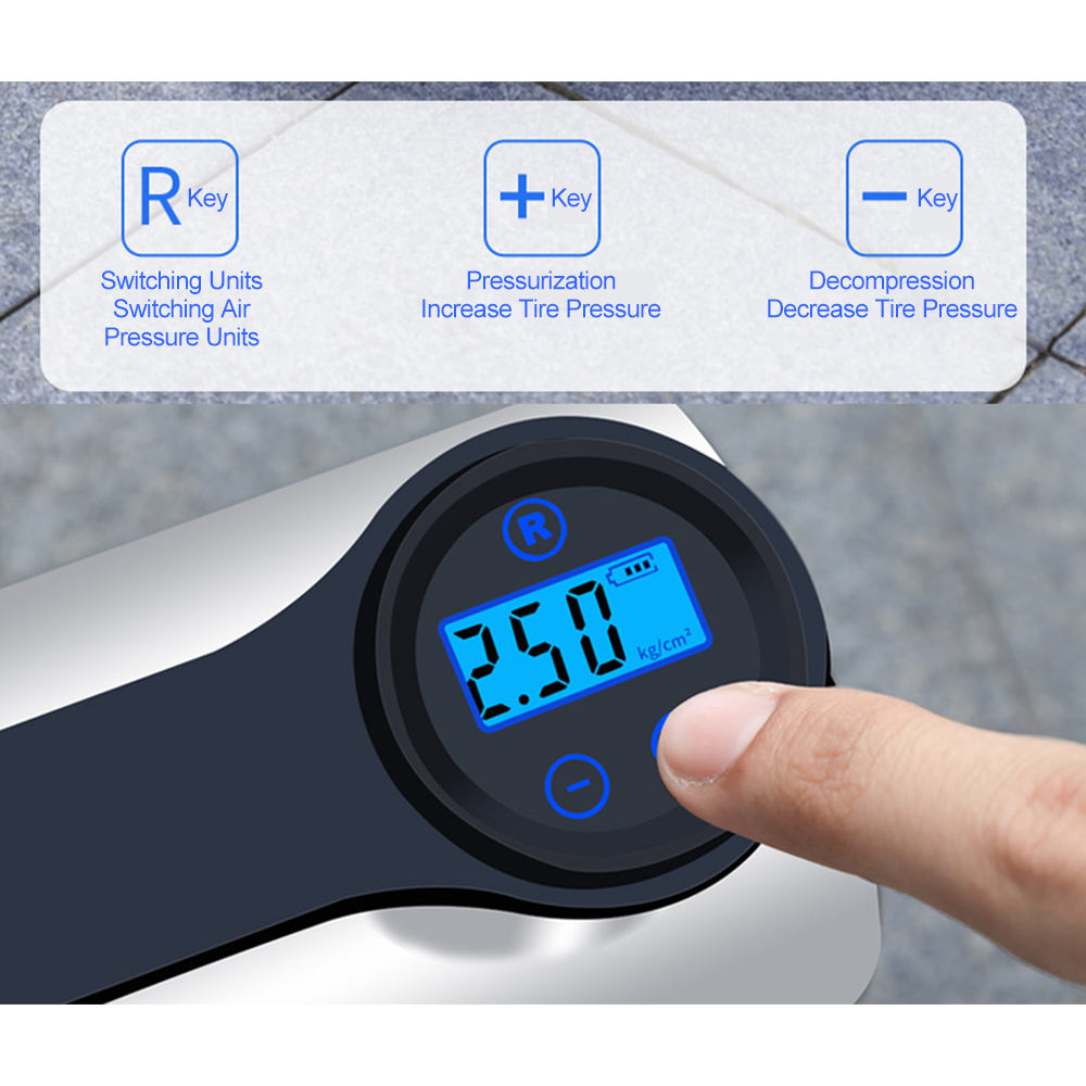 air pump,With Ball Led 3 Nozzle Inflator Portable Air Pump Car Bike