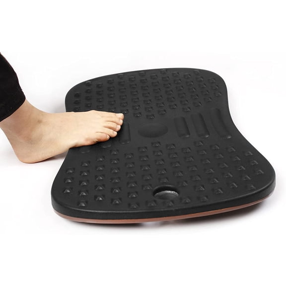 airLIFT Premium Anti Fatigue Wooden Balance Wobble Board Mat with Massage Points