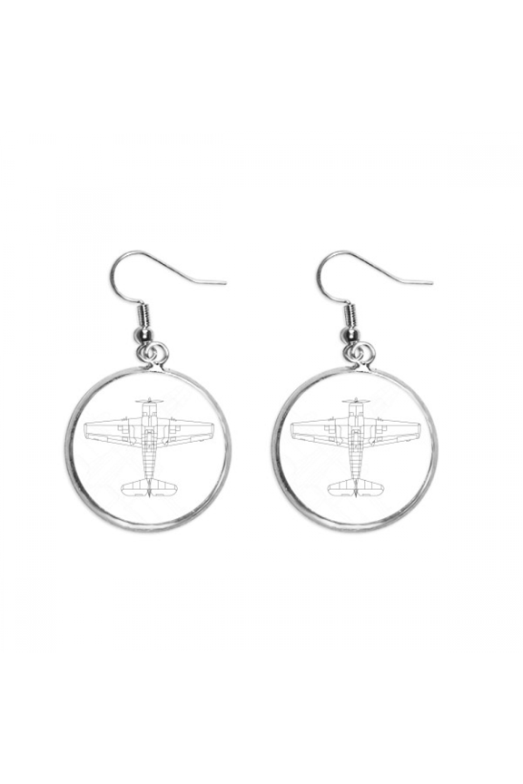 aircraft army equipment ear dangle silver drop ear jewelry woman