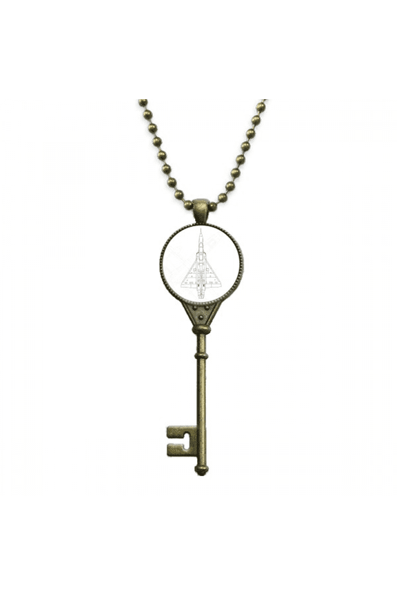 aircraft weapons equipment key necklace pendant tray embellished chain