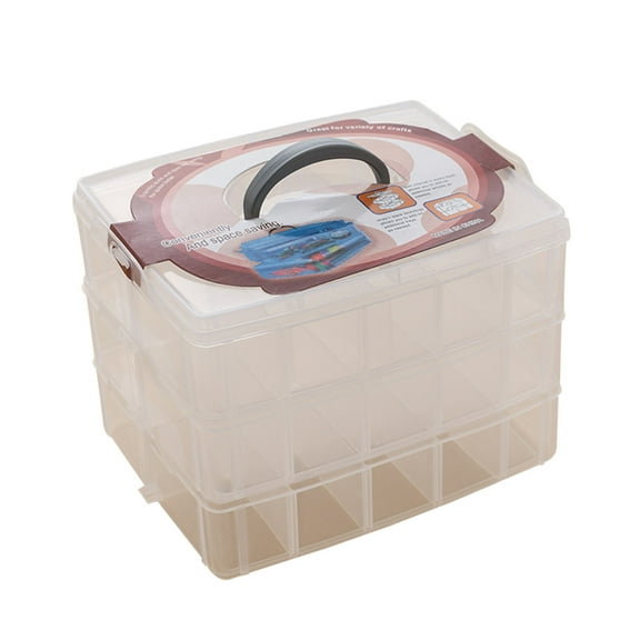 airpow Makeup Storage Box Clear Plastic Beads Jewellery Storage Organizer Tool Box Case Storage for Home And office Supplies