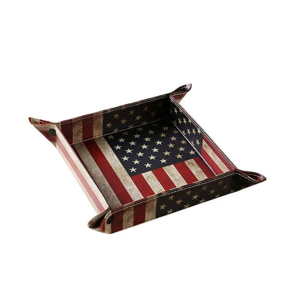Infidev Storage Box American Leather Tray Desktop Finishing Tray Home Storage Tray for Storing Blankets Toy
