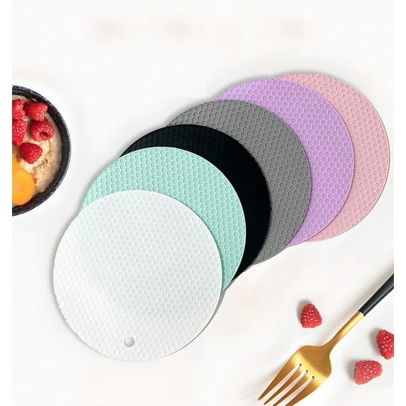 aiwkjdns Round Honeycomb Plastic Coasters Cup Cushion Plastic Coasters High Temperature Resistant Honeycomb Coasters,White