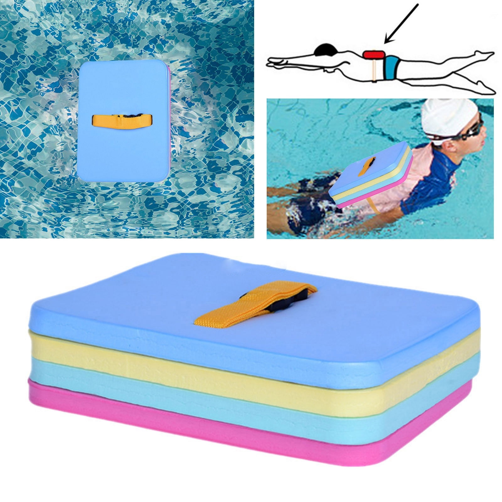 AIYUQ.U Swimming Back Float Large Adult Training EVA Material Blue 1 ...