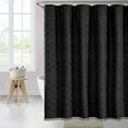 thumbnail image 1 of ajkijo Bohemian Solid Color Polyester Shower Curtain with Waterproof Design, Elegant Bathroom Decor Black, 1 of 4