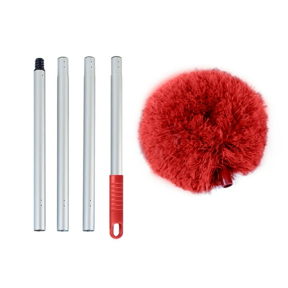 ajkijo Dusters for Cleaning,Duster with Extension Pole for Cleaning Ceiling Fans,High Ceilings,Dusters for Cleaning Can Also Be Used for Low Places Cleaning,Such As Cabinets,Sofa Red