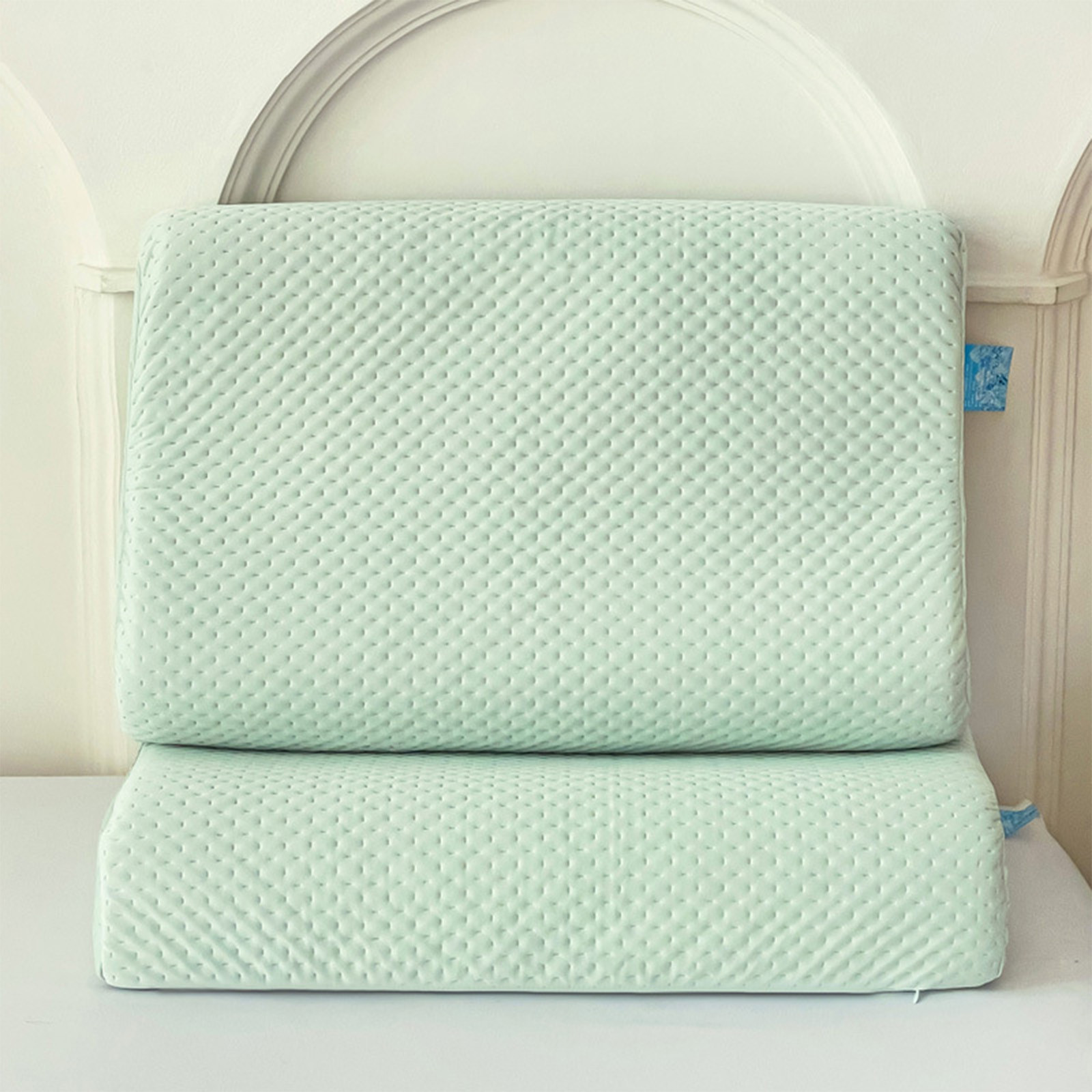 ajkijo Ice Silk Latex Pillowcase, Solid Color, Breathable Cover for