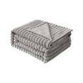 thumbnail image 1 of ajkijo Thickened Flannel Blanket, Super Soft, Breathable Ribbed Blanket for All Seasons, Suitable for Bed, Sofa, Office Nap, and Outdoor Use, Perfect Gift for Family and Pets Gray, 1 of 9