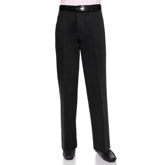 AKA Men's Flat-Front Traditional Fit Cotton Twill Pants