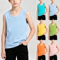 thumbnail image 1 of akafmk Boys Summer Tank Tops Crew Neck Sleeveless Cotton Comfortable Base Layer Casual Tank Tops for Girls 1-12 Years, 1 of 7