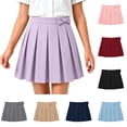 thumbnail image 1 of akafmk Girls Pleated Skirts Cotton Back to School Uniform Skirt with Shorts Underneath Elastic Waist Versatile Casual Summer Short Skirt, 5-15, 1 of 7