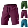 thumbnail image 1 of akafmk Men's Workout Shorts Drawstring Summer Breathable Fast-Dry Basketball Running Shorts with Zipper Pockets, 1 of 7