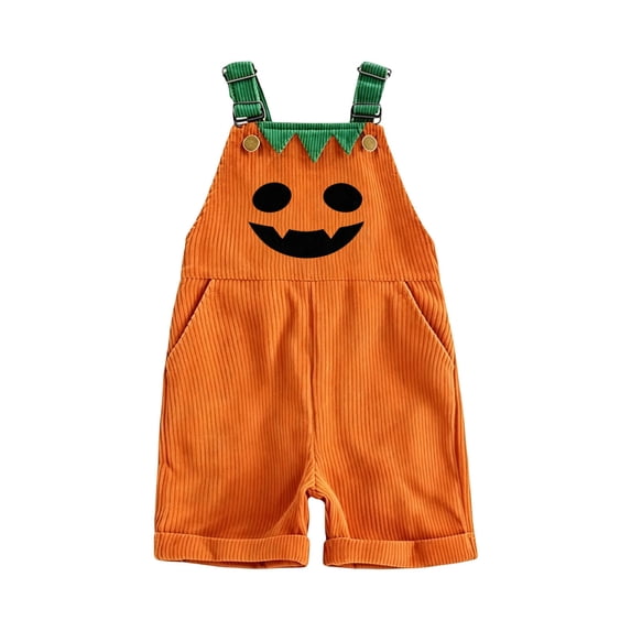 akafmk Toddler Corduroy Overalls Boys Girls Overall Shorts Adjustable Strap Halloween Fall Winter One Piece Romper with Pockets, Size 2-3 Years