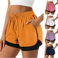thumbnail image 1 of akafmk Women's Plus Size High Waisted Casual Shorts Flowy Drawstring Elastic Waist Summer Shorts, 1 of 7