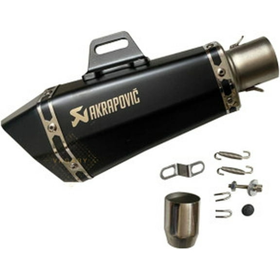 akrapovic Exhaust Style 51mm Inlet Long Grenade Launcher Shape Exhaust Pipe Muffler Silencer with Grenade Explosion Fire Shot Sound for Scooter Motorbike Street Dirt Bike ATV Quad Bike - Black