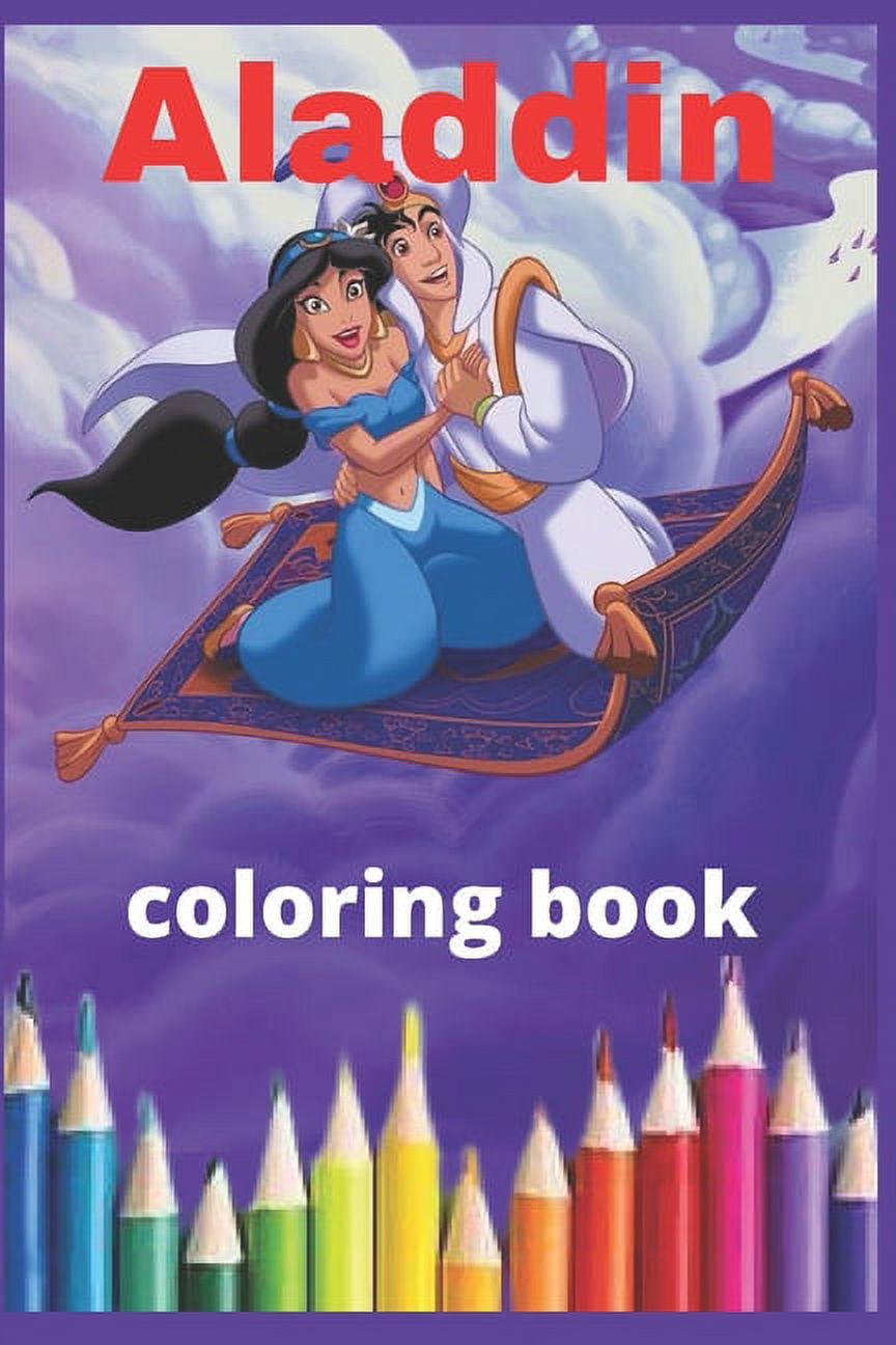 Disney Coloring Books for Kids Set -- 3 Disney Coloring Books for Kids Ages  4-8 and 2-4 with Stickers (Aladdin, Lion King, Alice in Wonderland)