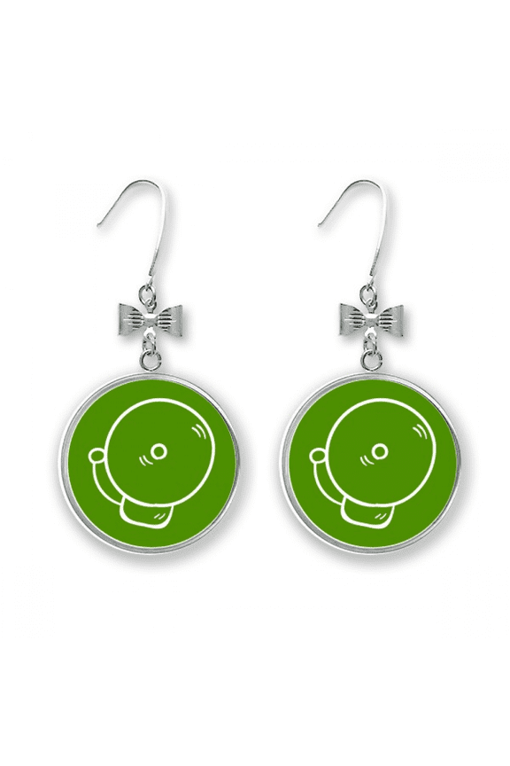 alarm sound class end knock bow earrings drop stud pierced hook