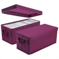 thumbnail image 1 of CD Storage Boxes - Pack of 2 CD Case Holder, Container holds 30 CDs in full jewel cases, 60 CDs in slim cases, and 165 discs in CD sleeves - (2pack-rose red), 1 of 6
