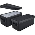 thumbnail image 1 of CD Storage Boxes - Pack of 2 CD Case Holder, Container holds 30 CDs in full jewel cases, 60 CDs in slim cases, and 165 discs in CD sleeves - (2pack-black), 1 of 6