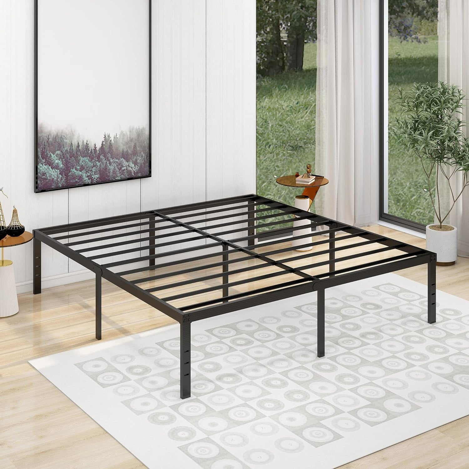 King size platform bed 2024 frame 18 inch