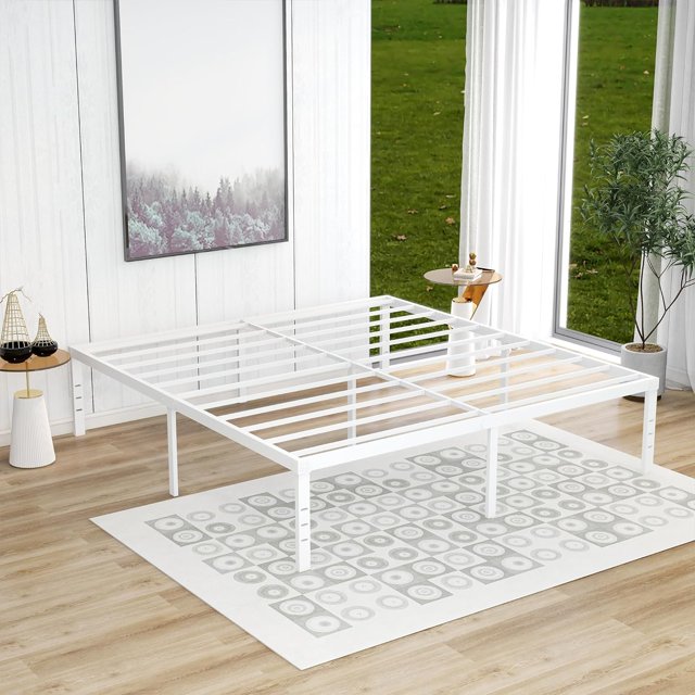 alazyhome 18'' King Size Steel Bed Frames, Heavy Duty Metal Platform