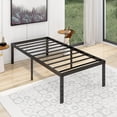 thumbnail image 1 of alazyhome 18 inch Twin Size Heavy Duty Metal Platform Bed Frame with Storage，Black, 1 of 6