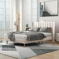 thumbnail image 1 of alazyhome Full Size Upholstered Platform Bed Frame, Easy Assemble, Beige, 1 of 6