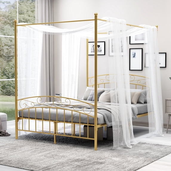 Gold Queen Canopy Bednull