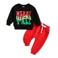 thumbnail image 1 of alcepopk Baby Boy Winter Clothes Fall Outfits Girl Contrast Color Long Sleeve Sweatshirt Casual Pants Toddler Sweatsuit(Black,3-6 M), 1 of 8