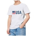 thumbnail image 1 of alcepopk Boys 4th of July Shirts American Flag T-Shirts Kids Patriotic Independence Day Memorial Day Tops Tees(White,10-11 Years), 1 of 3