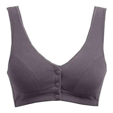 alcepopk Bras for Women, Charm Front Closure Bras for Women, Comfortable No Underwire Bra for Older Women(Purple,XXL)