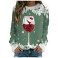 alcepopk Christmas Sweatshirts for Women 2024 Red Glass Graphic