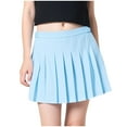 thumbnail image 1 of alcepopk Girls Pleated Mini Skirt High Waist Tennis School Uniform Skirts(Blue,8-9 Years), 1 of 4