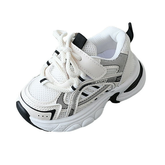 alcepopk Kids Lace-Up Sneakers | Comfortable Running Shoes for Boys and Girls | Little Kid/Big Kid(Black,18-24 Months)