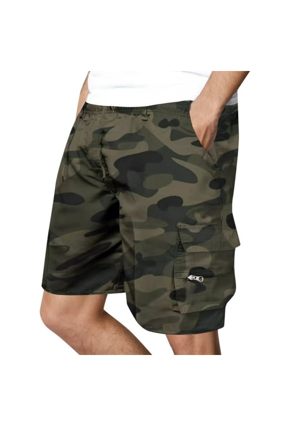 Men's Cargo Shorts Cotton Relaxed Fit Camouflage Camo Cargo Short(CE1,XL)