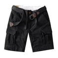 thumbnail image 1 of alcepopk Mens Cargo Shorts Elastic Waist Cotton Shorts Relaxed Fit Casual Outdoor Hiking Shorts with Multi Pockets(Black,33), 1 of 4