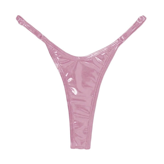 alcepopk Thong for Women Cotton Underwear Low Rise Panties Woman G-String Thongs(Pink,M)
