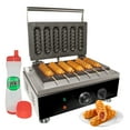 thumbnail image 1 of ald.kitchen 6-Waffle Commercial Electric Hot Dog Waffle Maker, Stainless Steel, 1 of 9