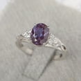 thumbnail image 1 of alexandrite engagement ring alexandrite silver ring oval cut ring June birthstone gifts for women, 1 of 2