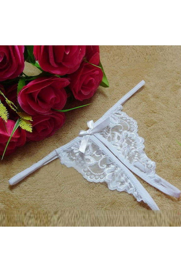 G-String Tangas Women Sexy Panty T-Back Crotchless Panties Bow Thong Nylon Ladies Underwear New