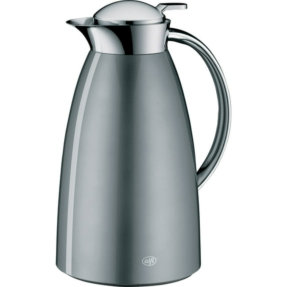 alfi AG1900GY2 Gusto 1-Liter Glass Vacuum-Insulated Carafe (Lacquered Metal Space Gray)