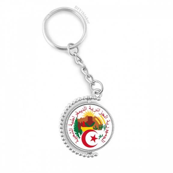 algiers algeria national emblem rotatable keyholder disc accessories chain clip