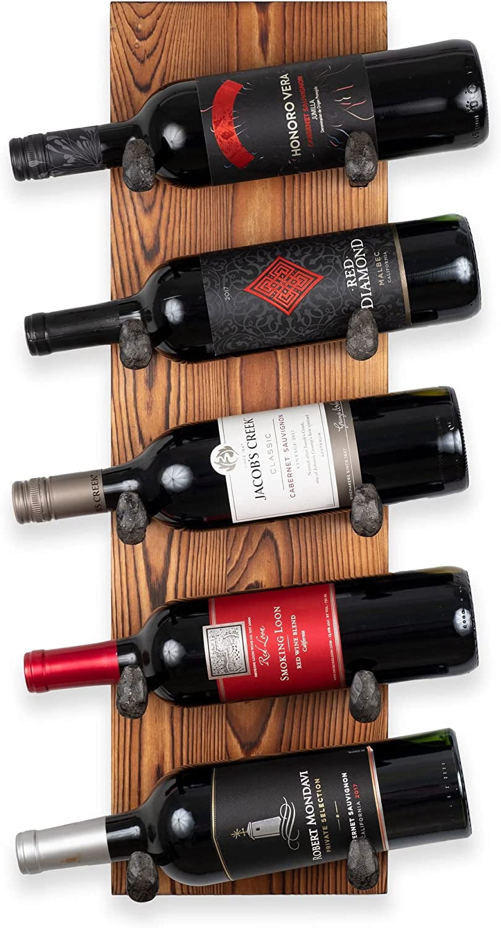 Curated visual reference: Gallery Detail: Alicante Wall Mounted Reclaimed Wood Vertical Wine Rack Holder Shelf