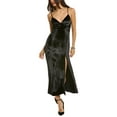 thumbnail image 1 of alice + olivia Women Julietta Silk-Blend Slip Dress, 0, Black, 1 of 3