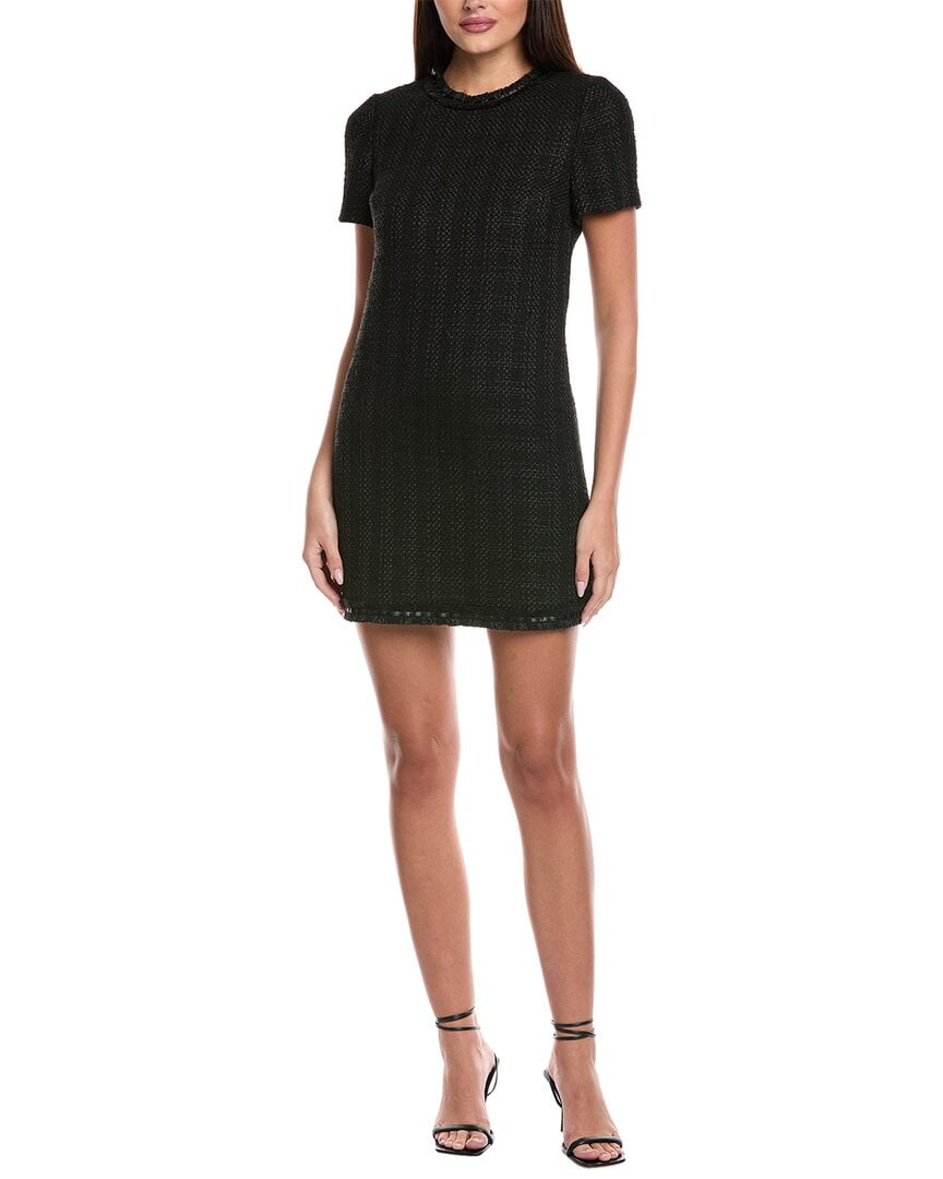 alice and olivia black cocktail dress ALICE + OLIVIA Black Beaded Sequin Short Sleeve Mini Dress – The Untitled  Boutique main image 1