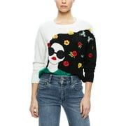 alice + olivia womens  Gleeson Staceface Wool-Blend Sweater, M