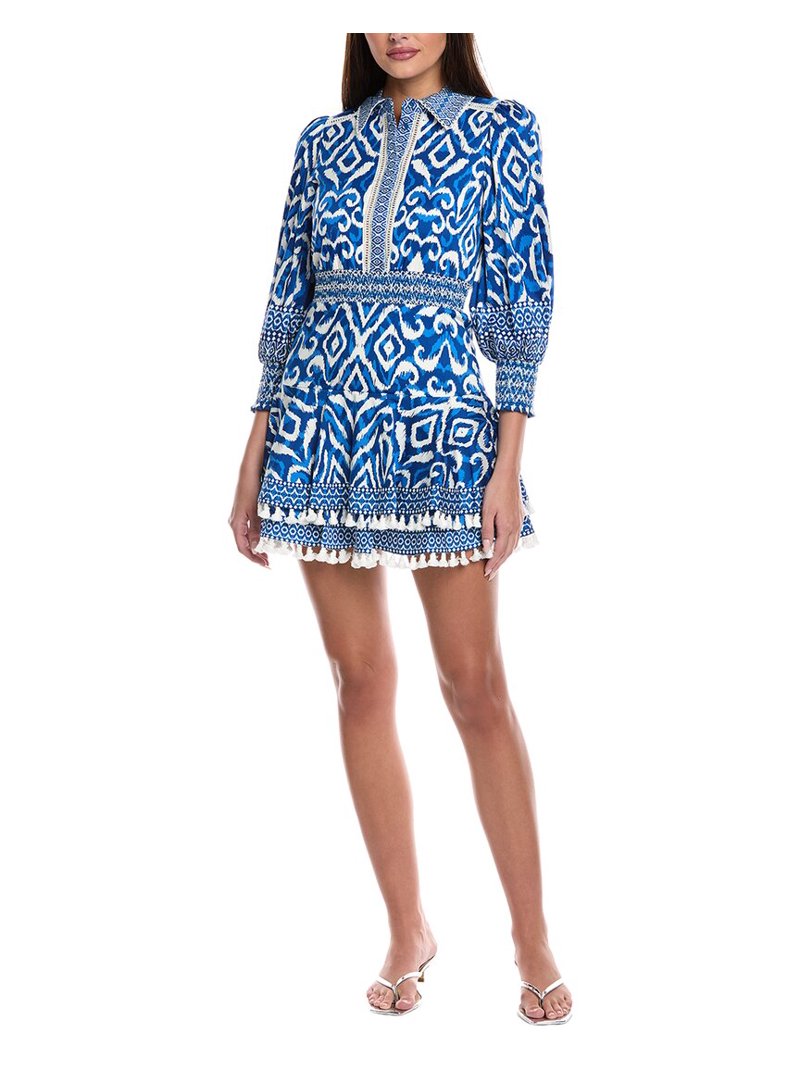 alice + olivia womens Loryn Button Ft Mini Dress, 12, Blue - Walmart.com