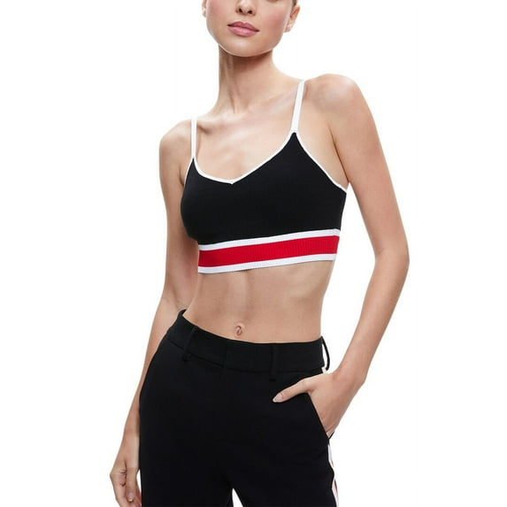 alice + olivia womens Maude Wool-Blend Bralette, L